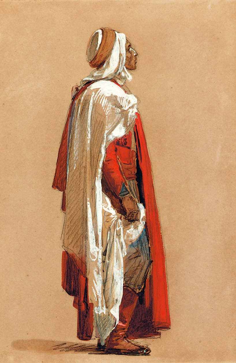 Studie van een man in oosterse kleding door Isidore Pils