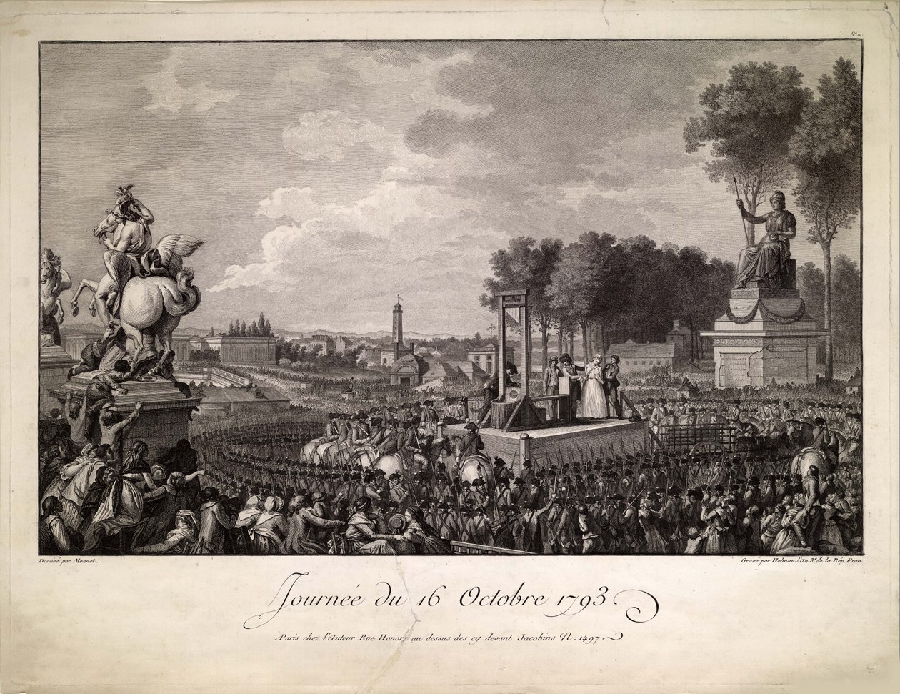 Dag van 16 oktober 1793 De executie van Marie Antoinette op 16 oktober 1793 door Isidore Stanislas Helman
