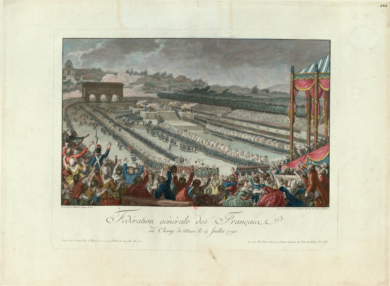 Het Festival van de Federatie op Champ de Mars op 14 juli 1790, 1790 door Isidore Stanislas Helman