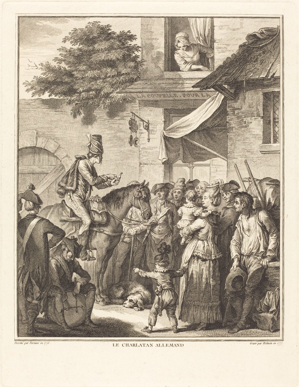 De Duitse Charlatan door Isidore Stanislas Helman after Jean Duplessi Bertaux