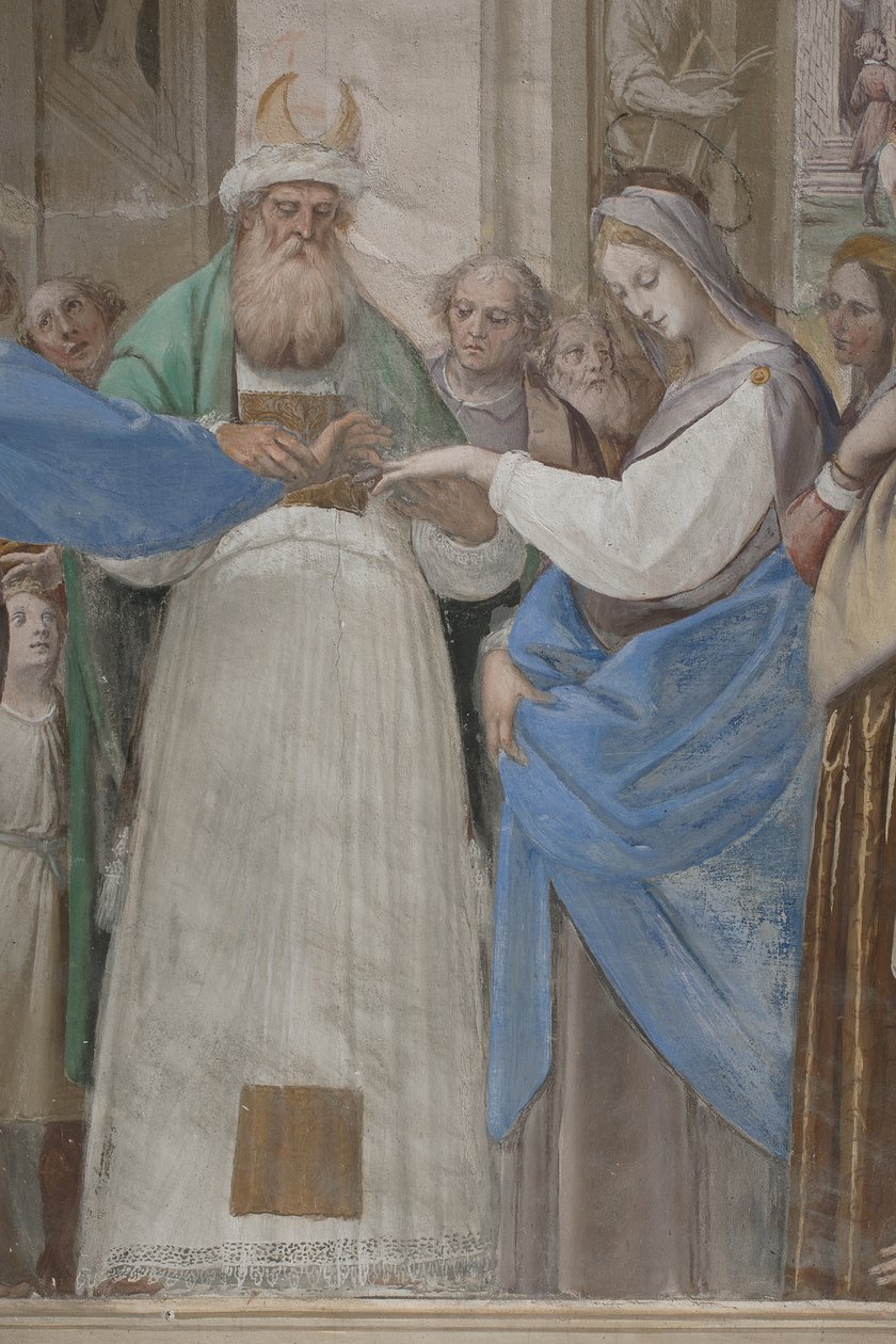 (detail) van Het Huwelijk van de Maagd Maria door Isidoro Bianchi