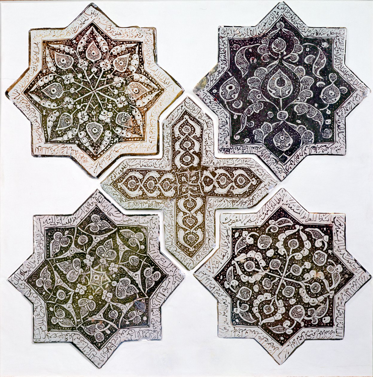 Vijf tegels, Kashan, Iran door Islamic School