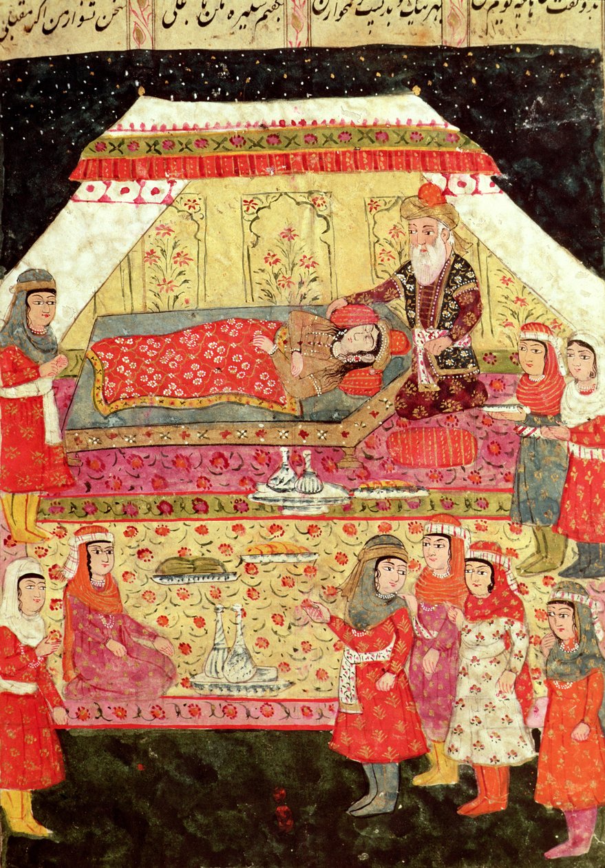 Haremscène, illustratie uit de 