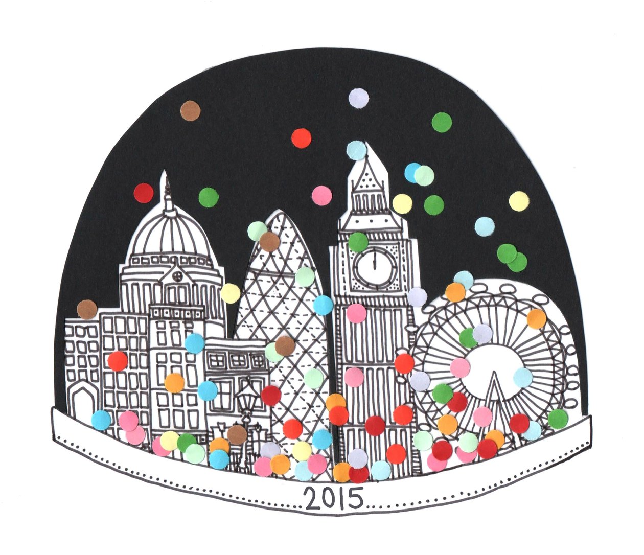 Nieuwjaar 2015, 2014 (papier en pen) door Isobel Barber