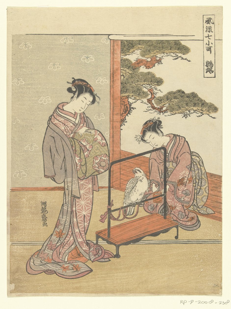 Papegaai door Isoda Koryusai