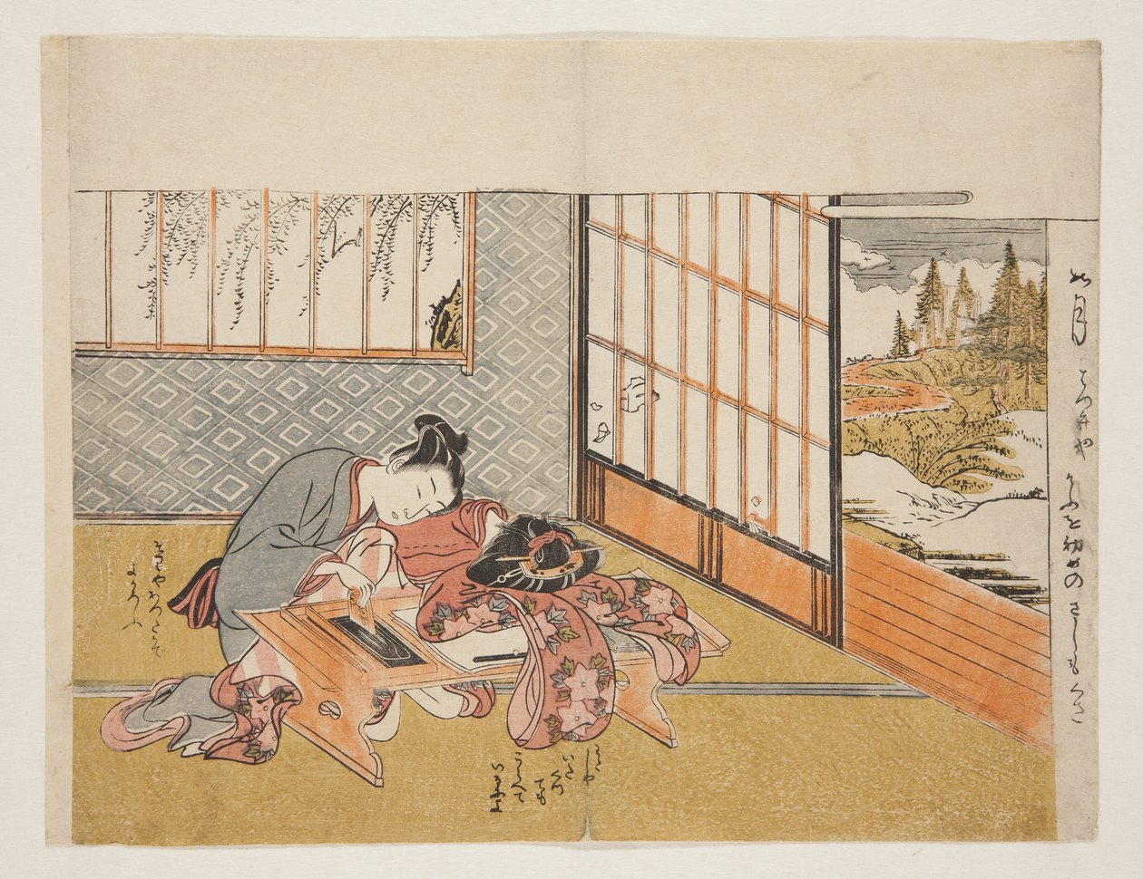 Welvarende bloemen van de elegante twaalf maanden door Isoda Koryusai