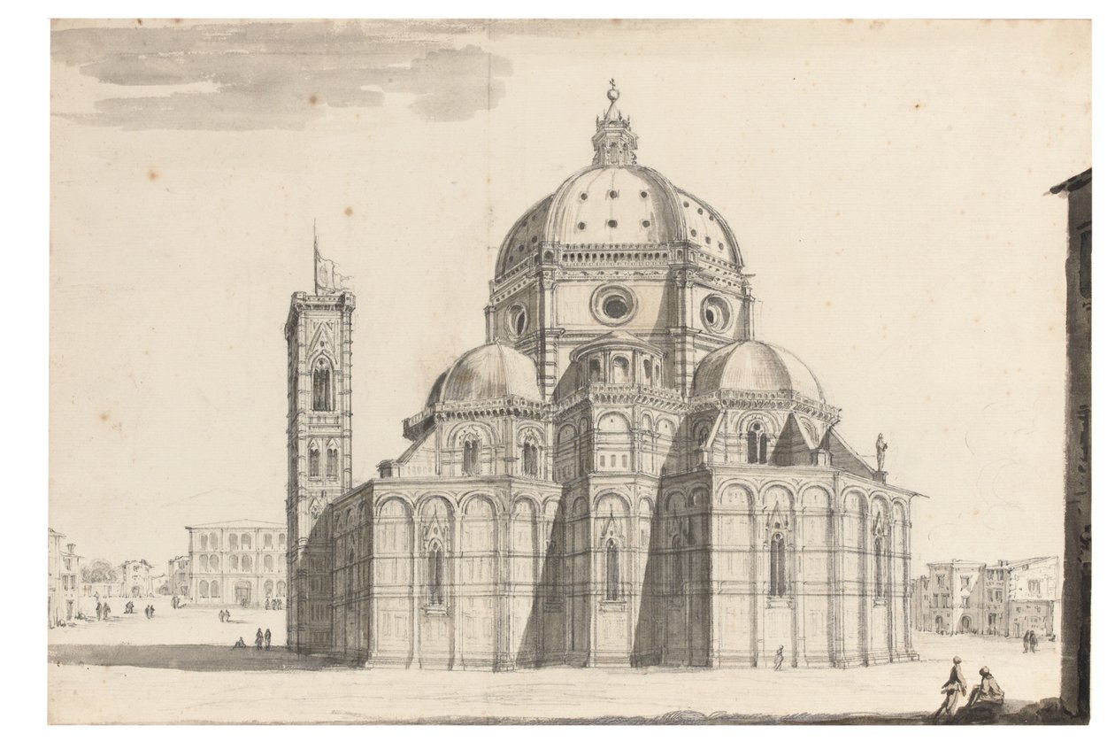 De Duomo en Campanile, Florence door Israel the Younger Silvestre