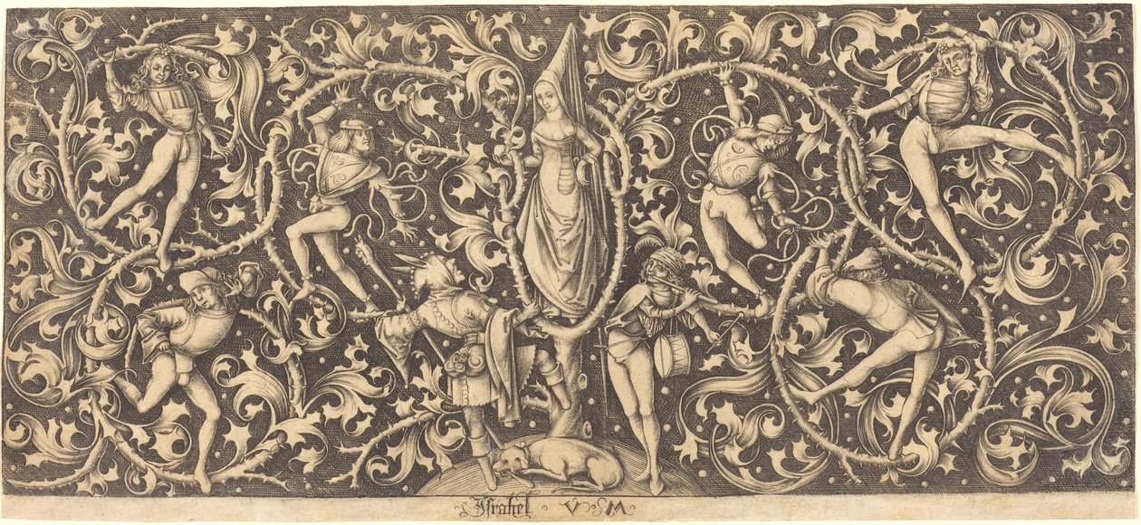Ornament met Morris Dansers door Israhel van Meckenem