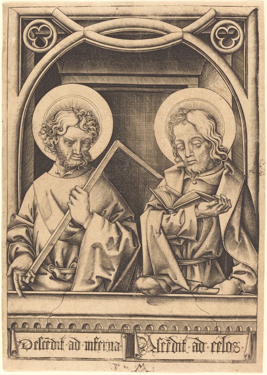 Heiligen Thomas en Jacobus de Mindere door Israhel van Meckenem