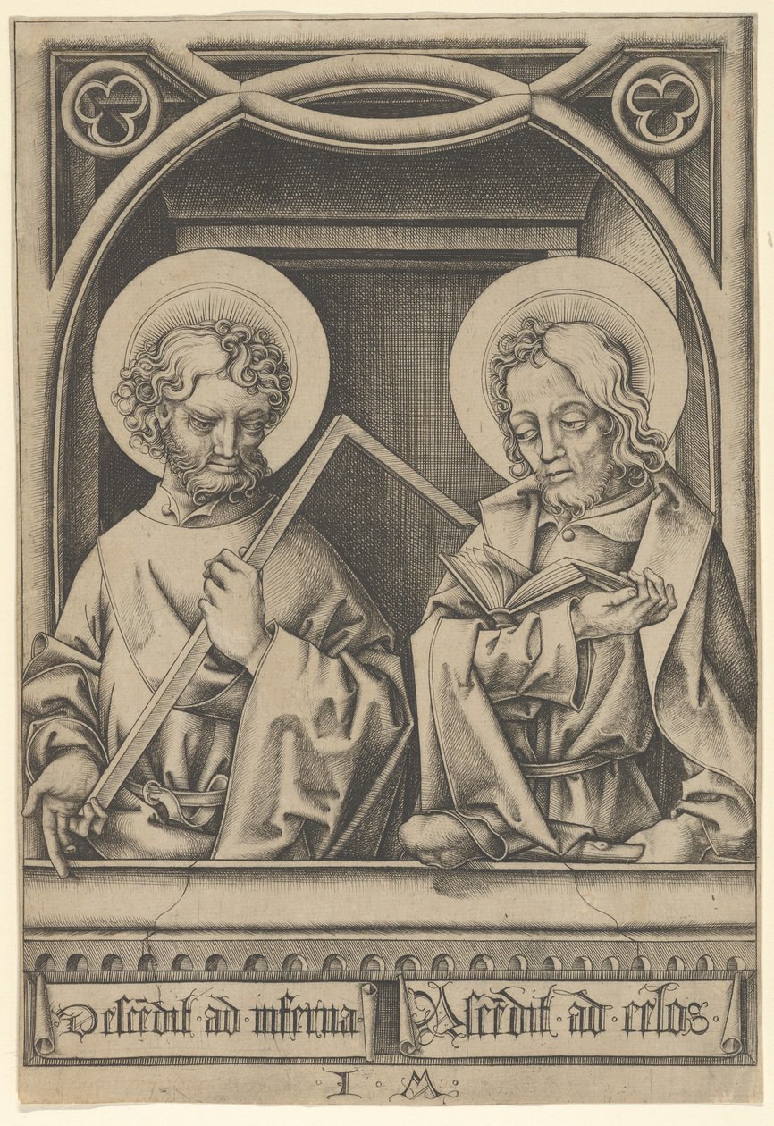 Heiligen Thomas en Jacobus de Mindere, uit De Apostelen door Israhel van Meckenem