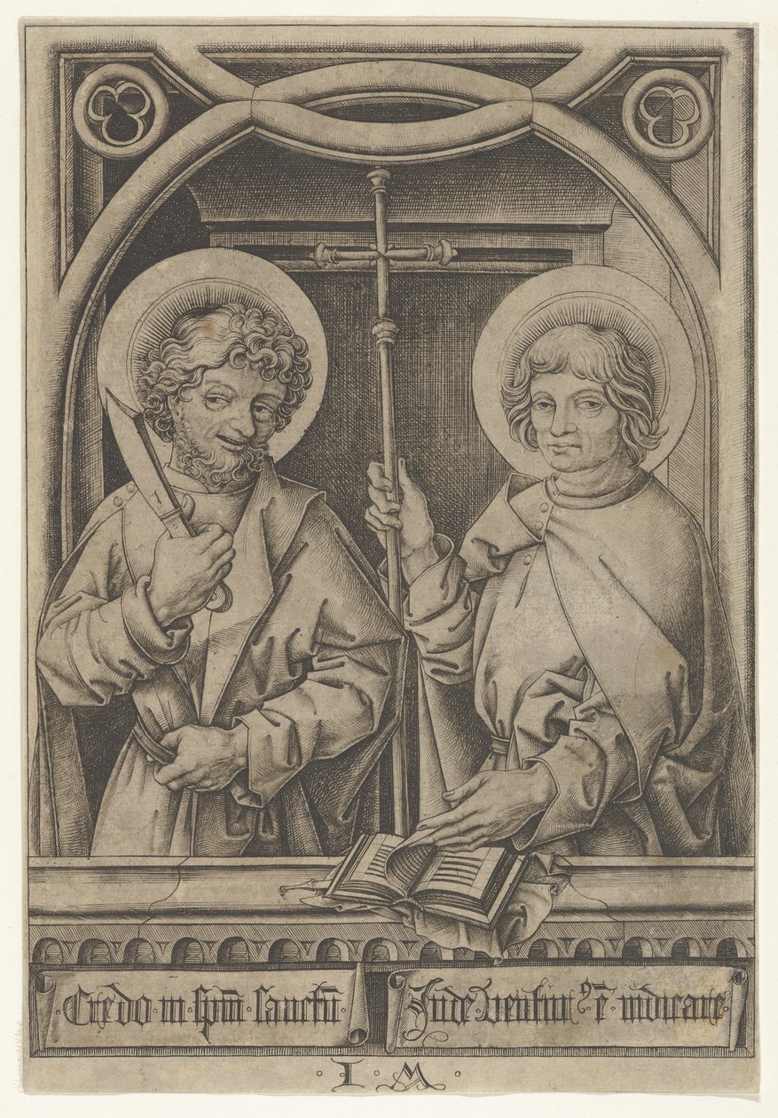 St. Bartholomeus en St. Philip, uit De Apostelen door Israhel van Meckenem