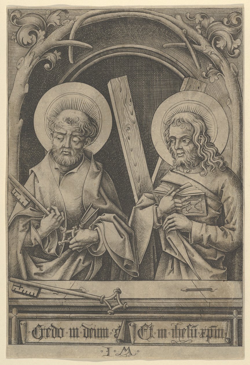 St. Peter en St. Andrew, uit De Apostelen door Israhel van Meckenem