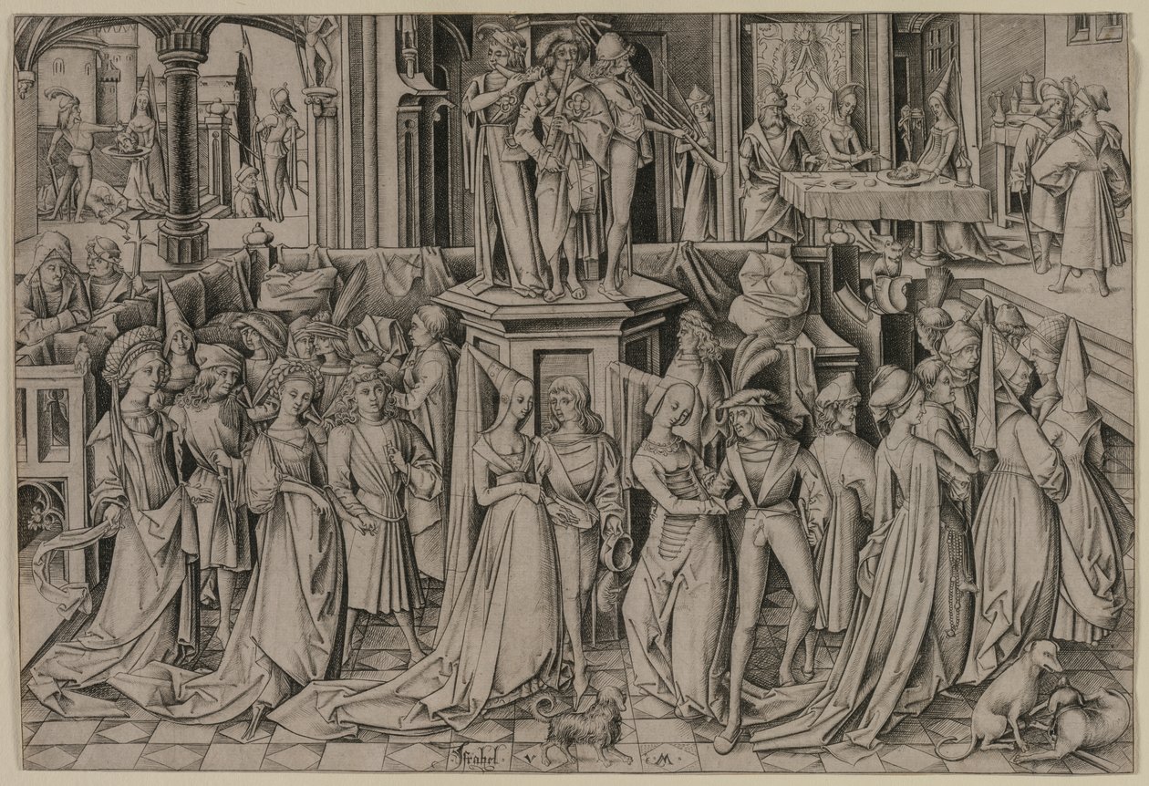 De dans aan het hof van Herodes door Israhel van Meckenem