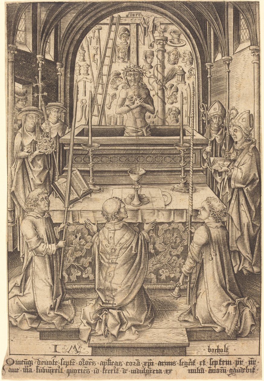 De Mis van Sint Gregorius door Israhel van Meckenem