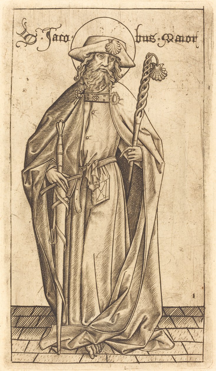 Heilige Jacobus de Meerdere door Israhel van Meckenem after Master E.S.