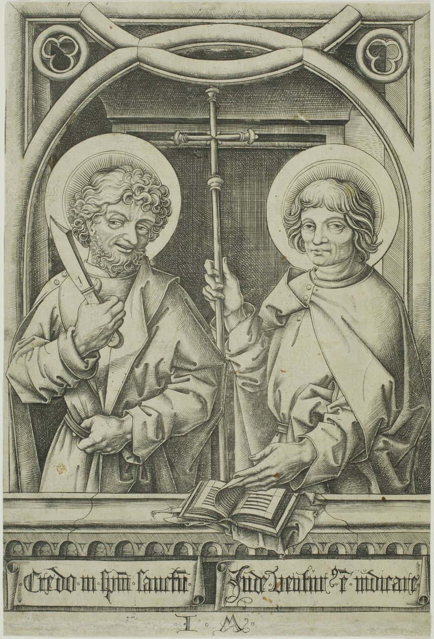 Sint Bartholomeus en Sint Filippus uit De Twaalf Apostelen door Israhel van Meckenem the younger