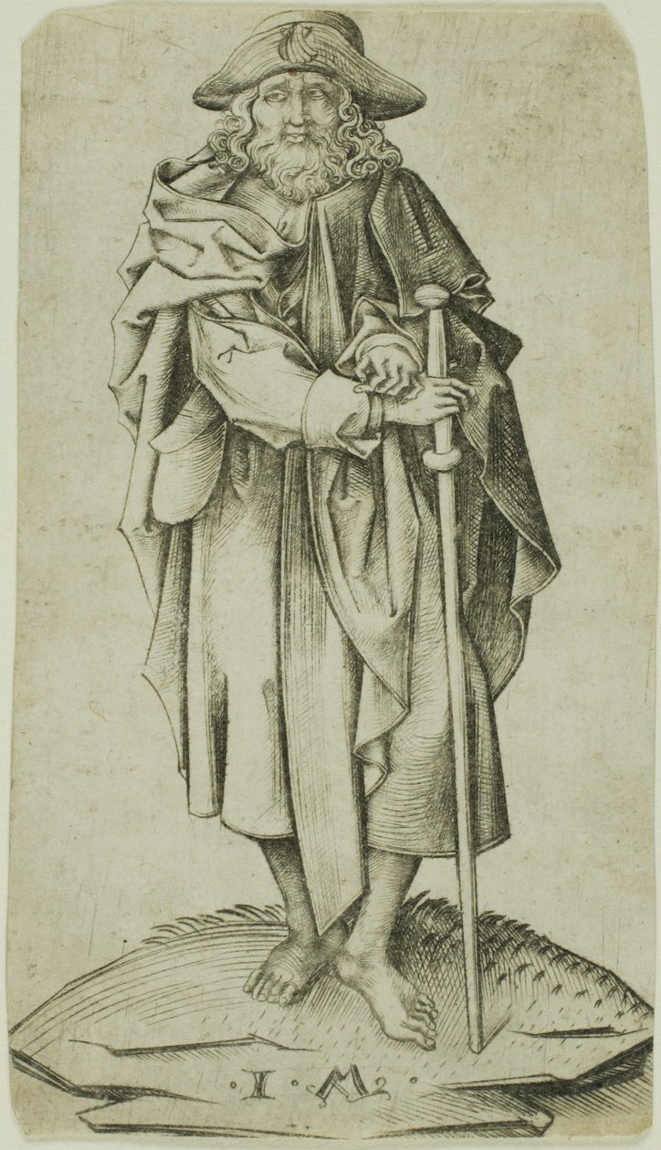 Jakobus de Meerdere, uit Christus en de Apostelen door Israhel van Meckenem the younger