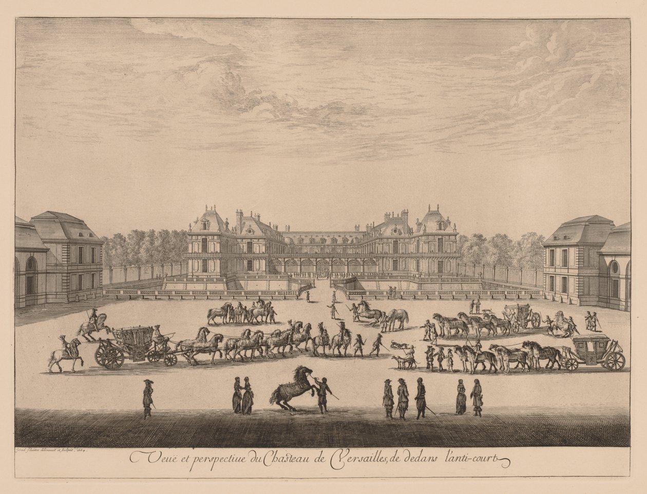 Vue et perspective du Château de Versailles, de dedans l