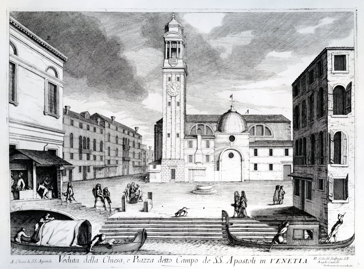 Een uitzicht op Santi Apostoli, Venetië door Italian School