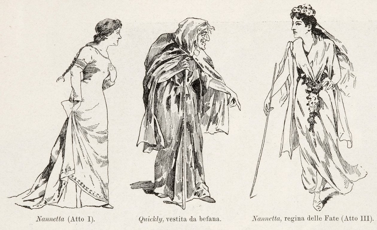 Kostuums uit de opera Falstaff door Verdi, uit L