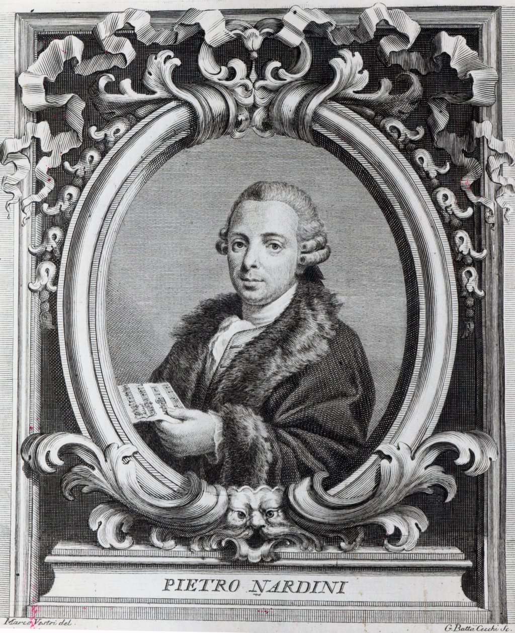 Pietro Nardini, gegraveerd door G. Batta Cechi door Italian School