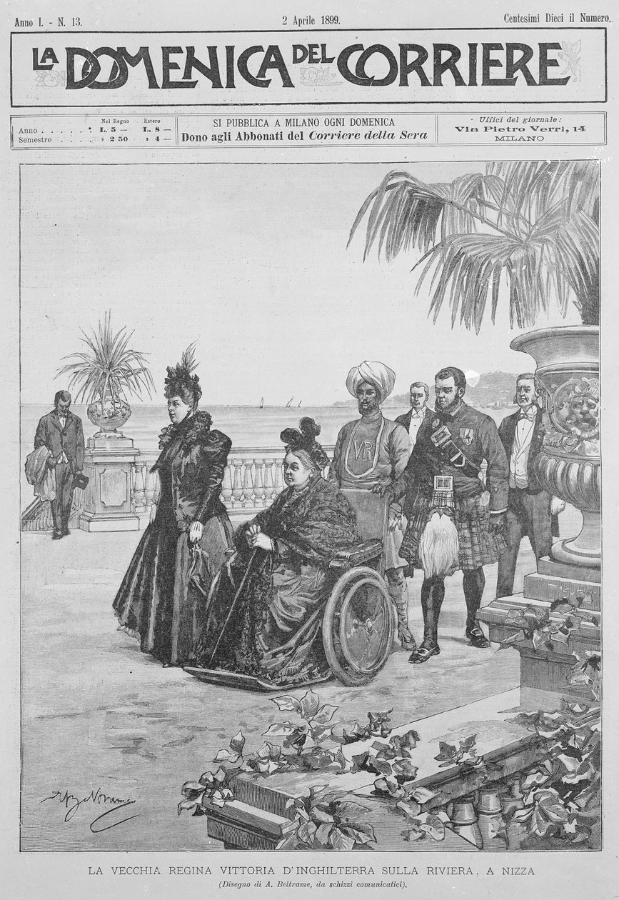 Koningin Victoria aan de Italiaanse Rivièra, voorpagina van 