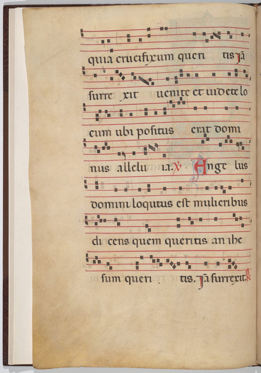 Blad 1 uit een antifonale fragment (verso) door Italian 13th Century