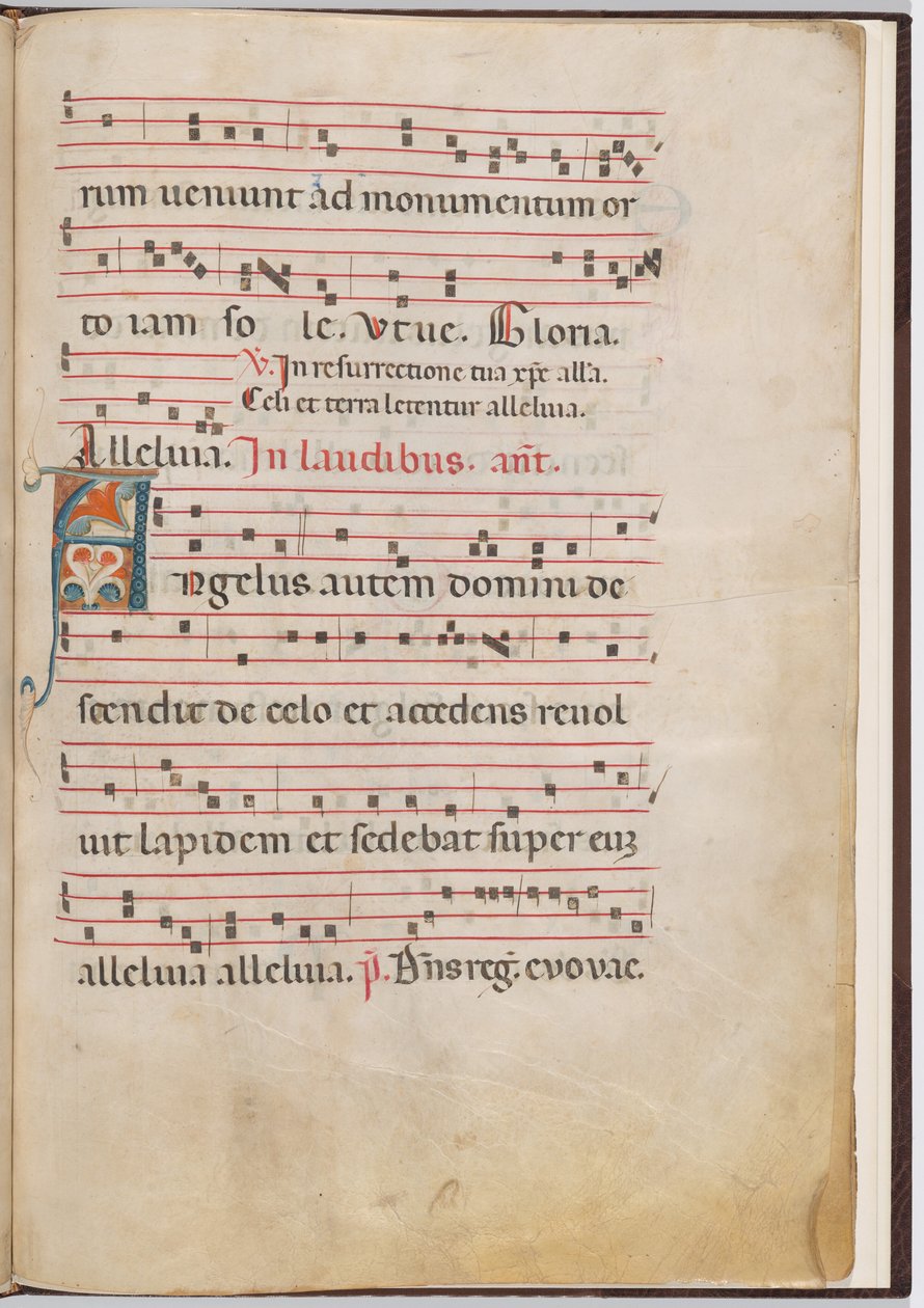 Blad 3 uit een Antifonarium Fragment door Italian 13th Century
