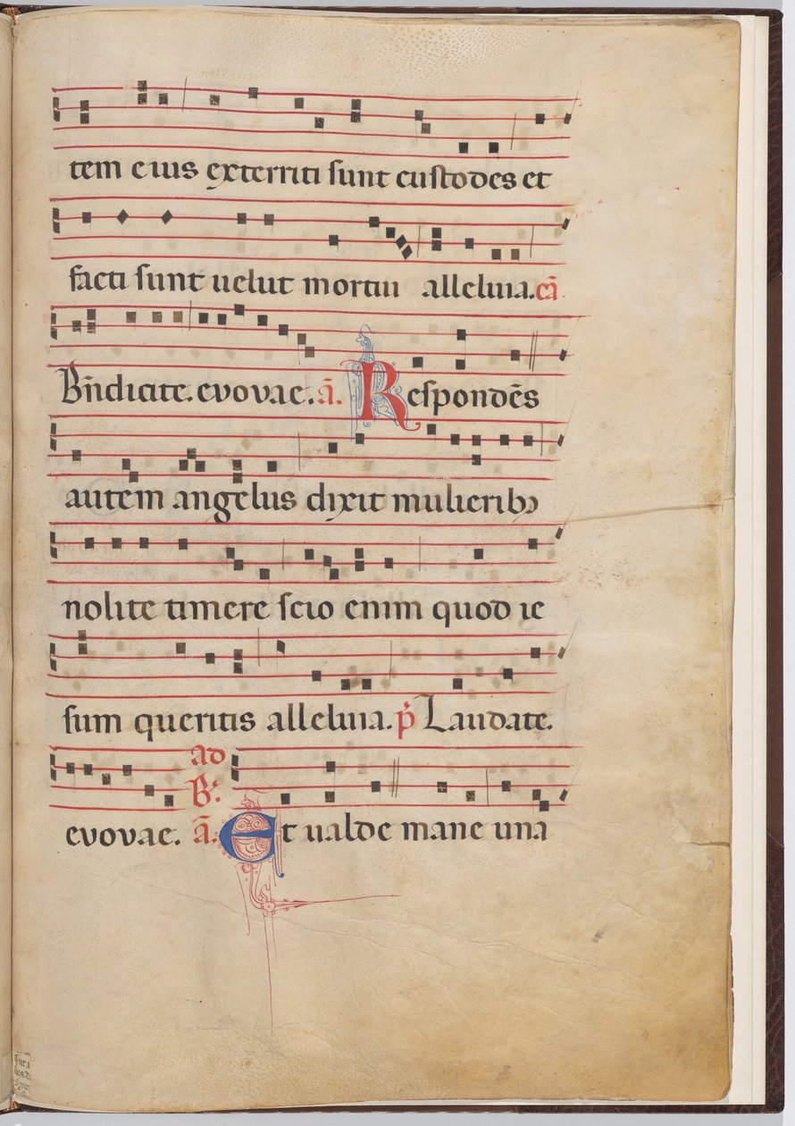 Blad 4 van een antifonale fragment door Italian 13th Century