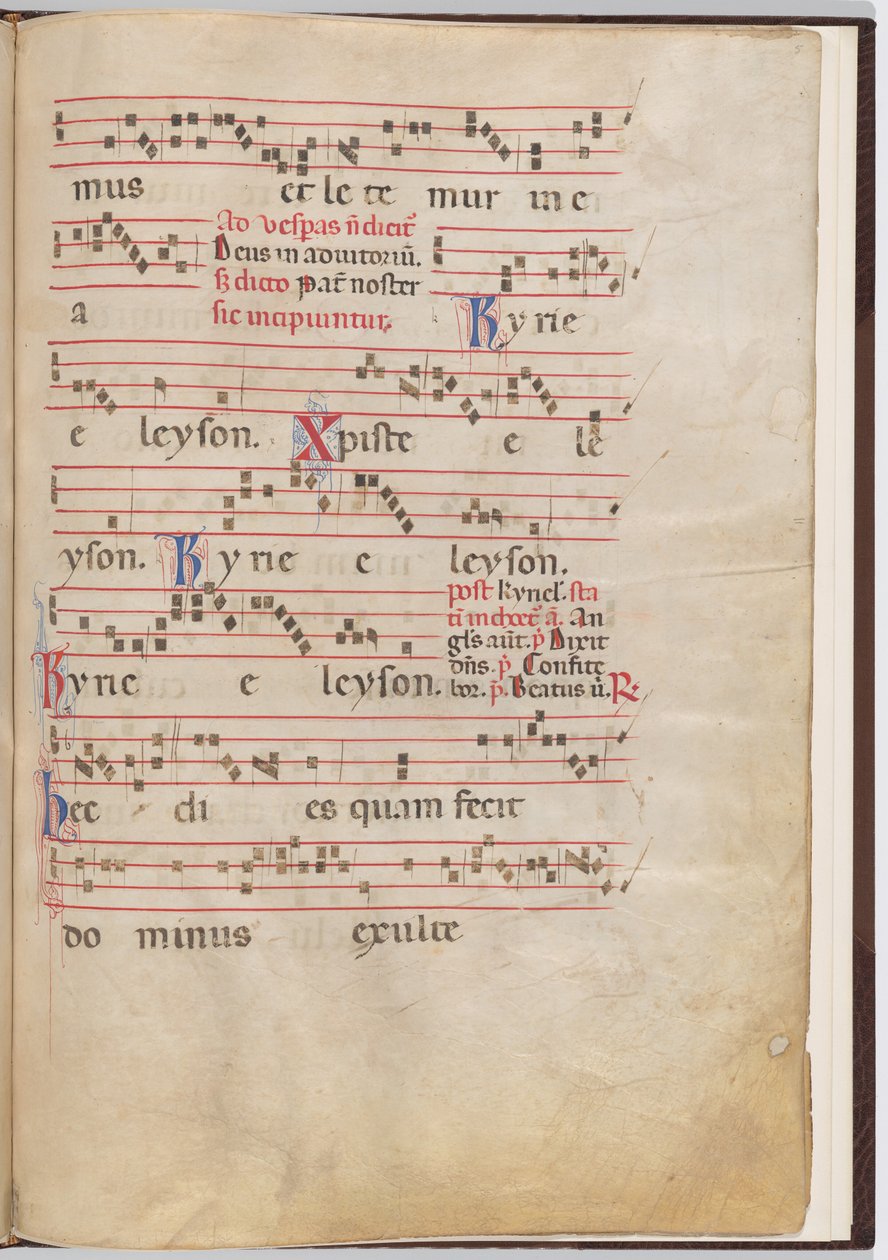 Blad 5 uit een antifonale fragment door Italian 13th Century