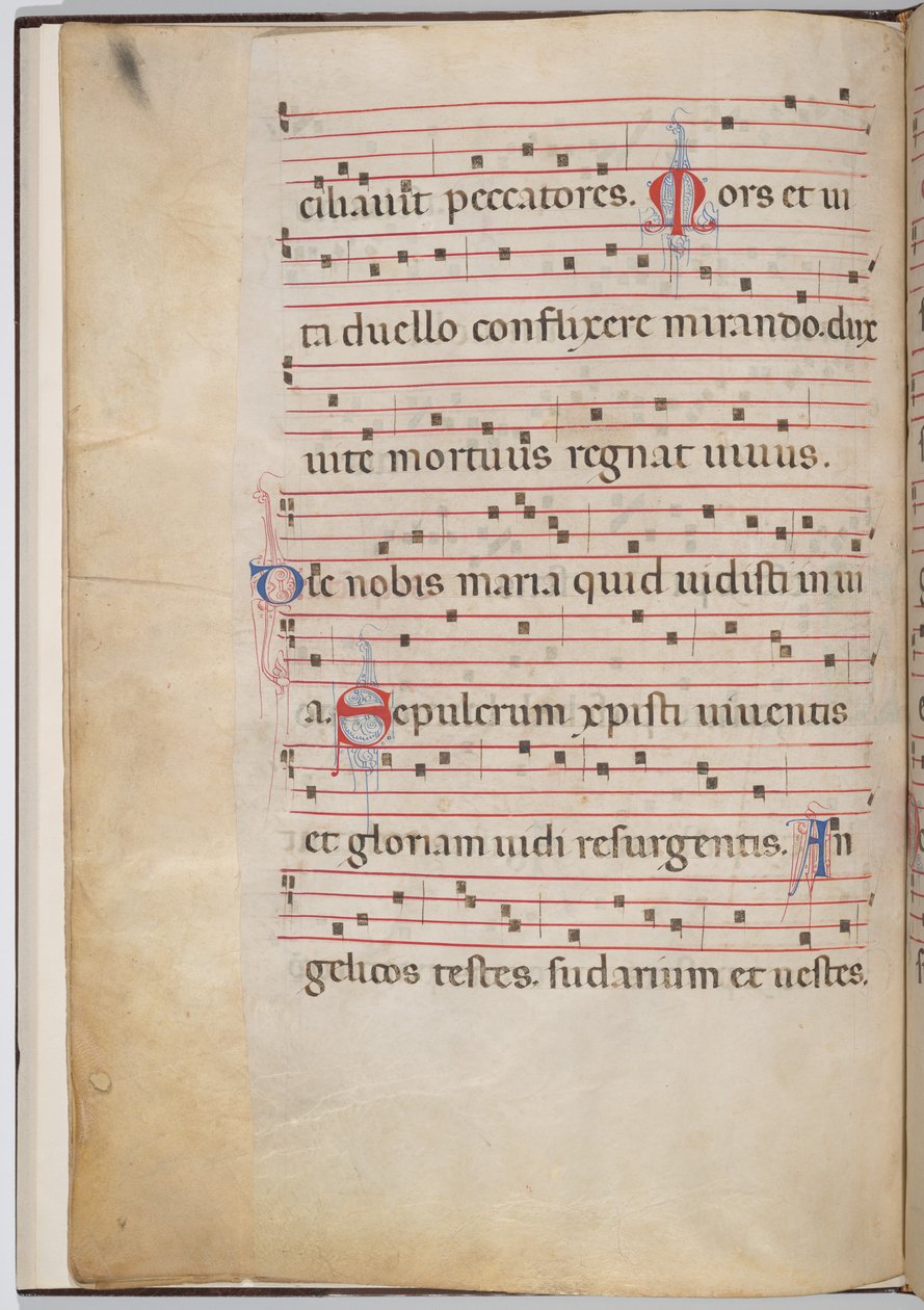 Blad 6 van een antifonale fragment (verso) door Italian 13th Century