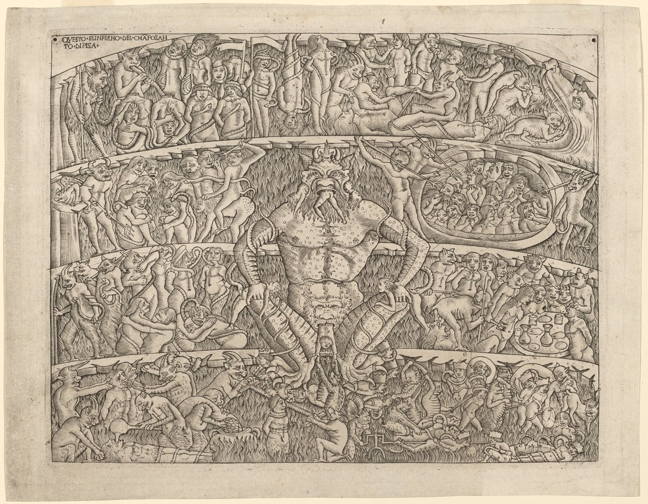 De Hel, naar de Fresco in de Camposanto van Pisa door Italian 15th Century