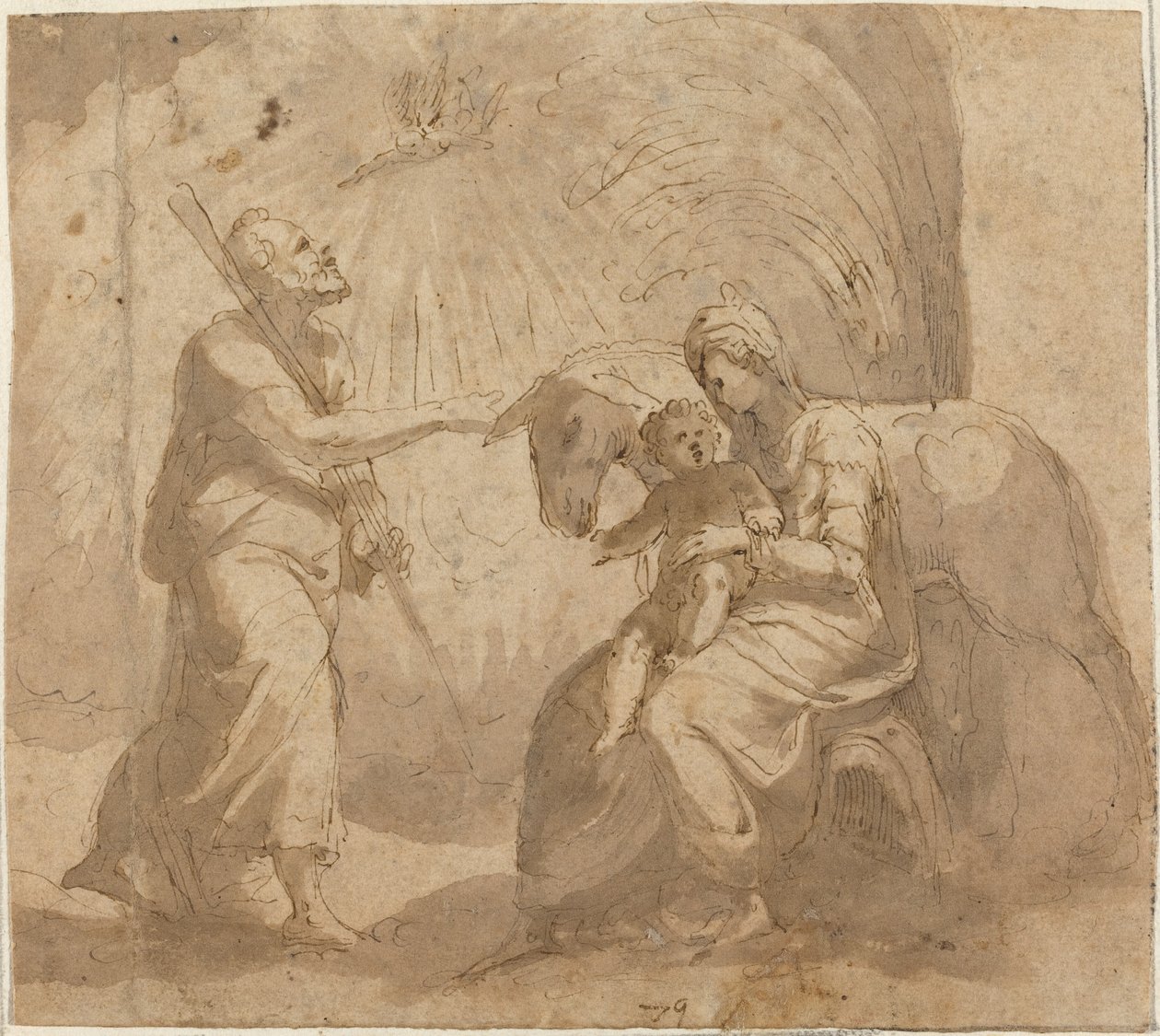 De rust tijdens de vlucht naar Egypte door Italian 16th Century