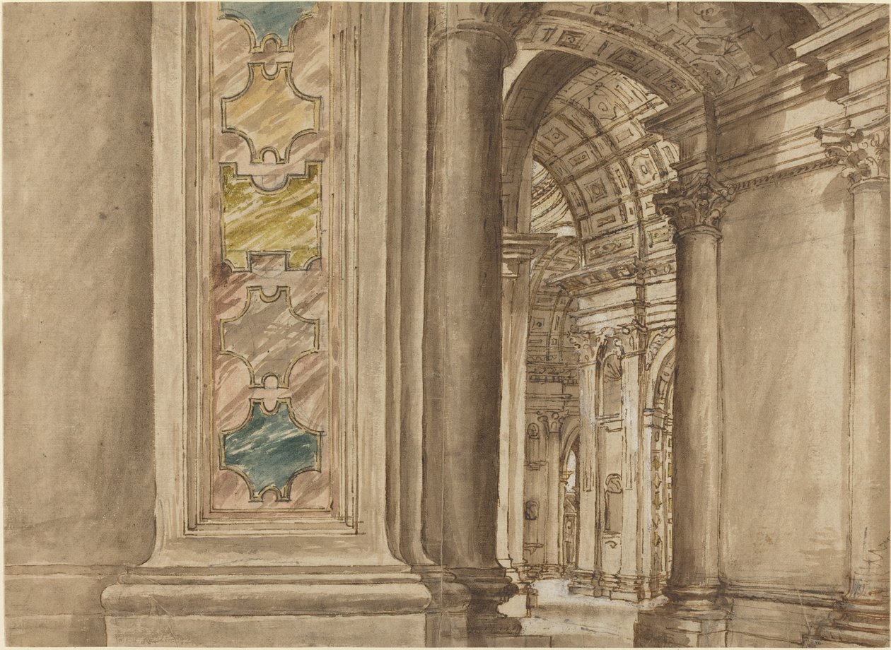 Het Interieur van de Sint-Pieter, Rome door Italian 17th Century