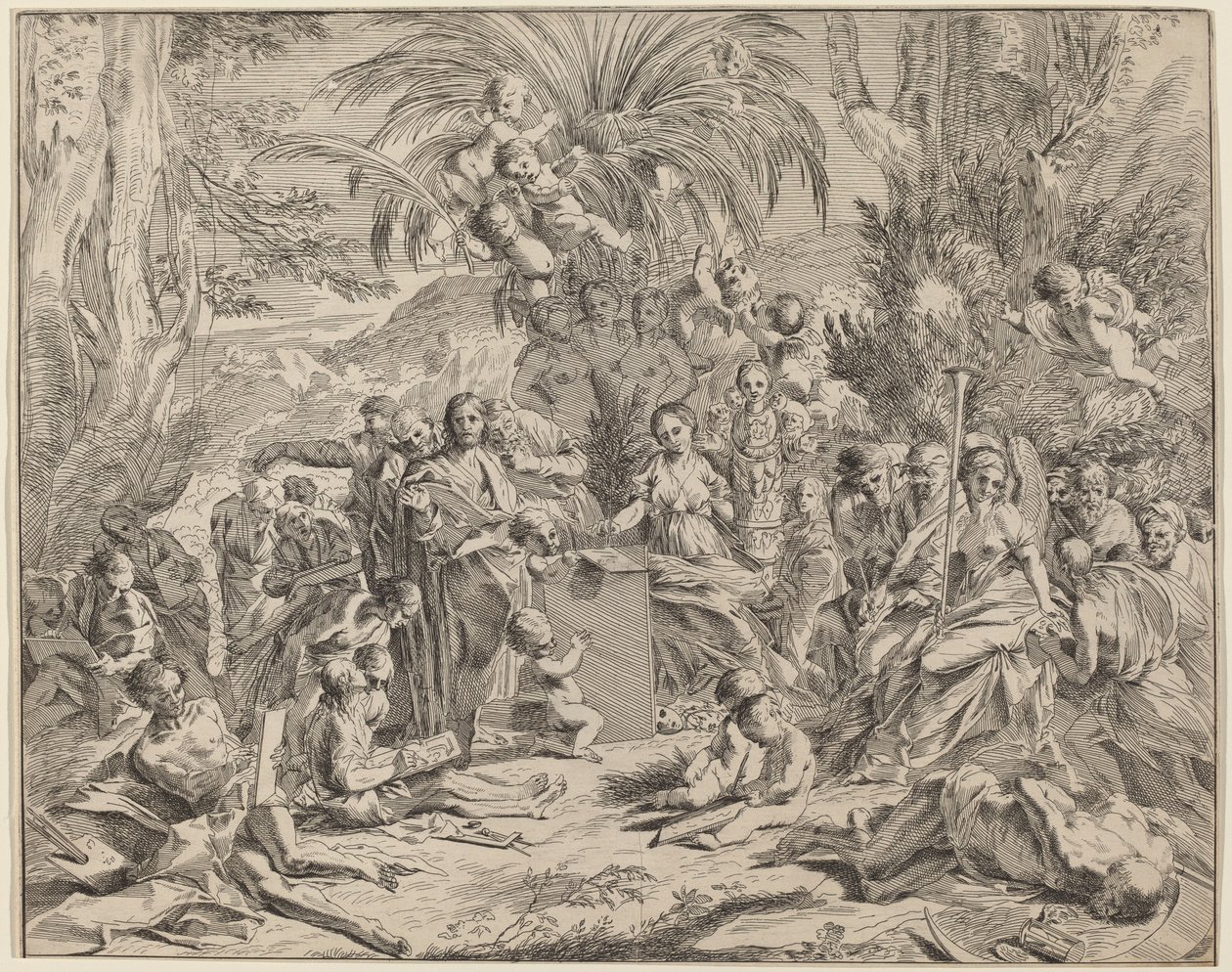 Allegorie van het Schilderen door Italian 17th Century, after Pietro Testa