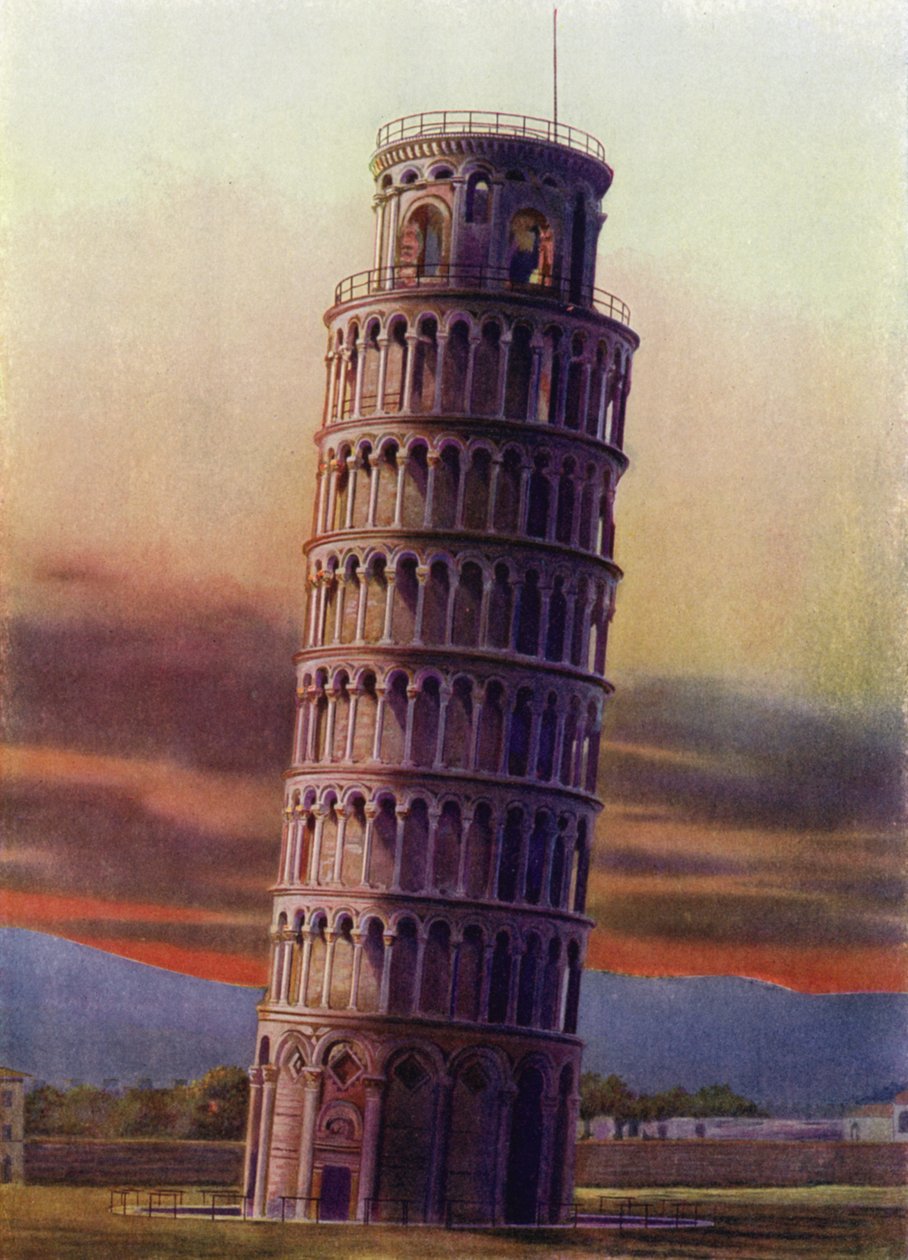 Scheve Toren van Pisa, Italië (ingekleurde foto) door Italian Photographer