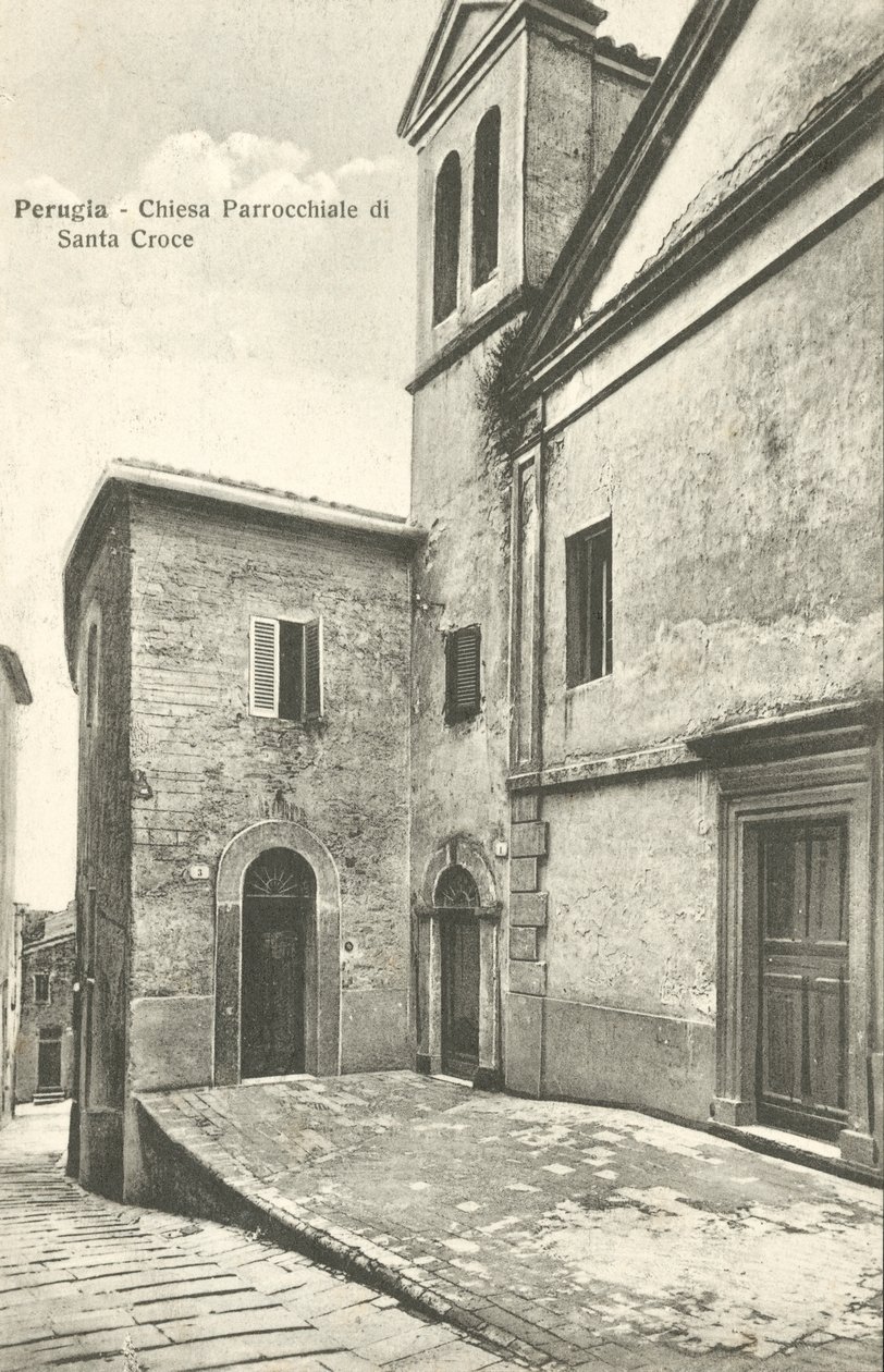 Perugia: Parochiekerk van Santa Croce (z/w foto) door Italian Photographer