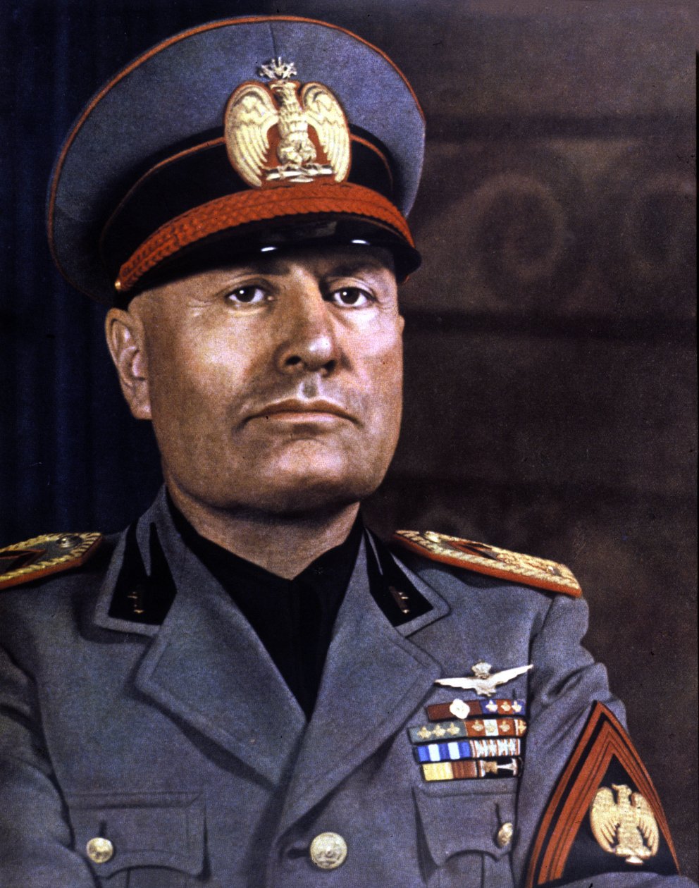 Portret van Mussolini (foto) door Italian Photographer