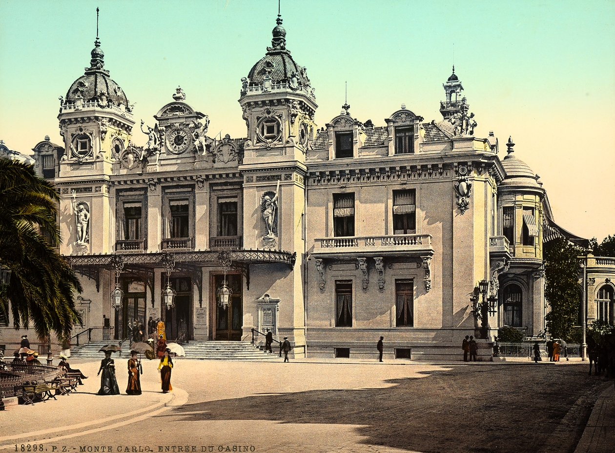De gevel van het Casino van Montecarlo, in het Vorstendom Monaco, in Frankrijk door Italian Photographer