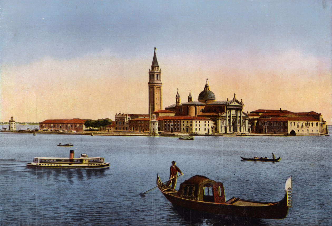 Venezia / Venetië: Isola S Giorgio (ingekleurde foto) door Italian Photographer