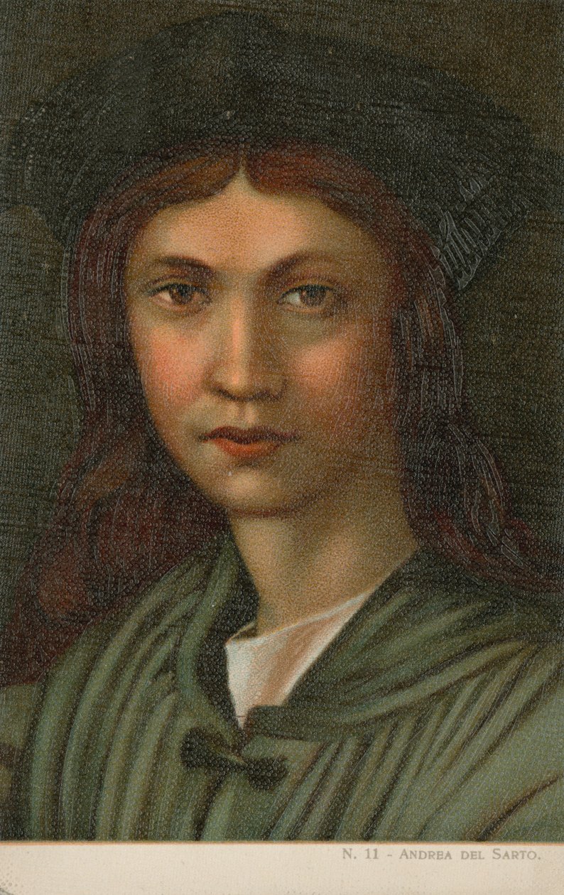 Andrea del Sarto, Italiaanse schilder (chromolitho) door Italian School