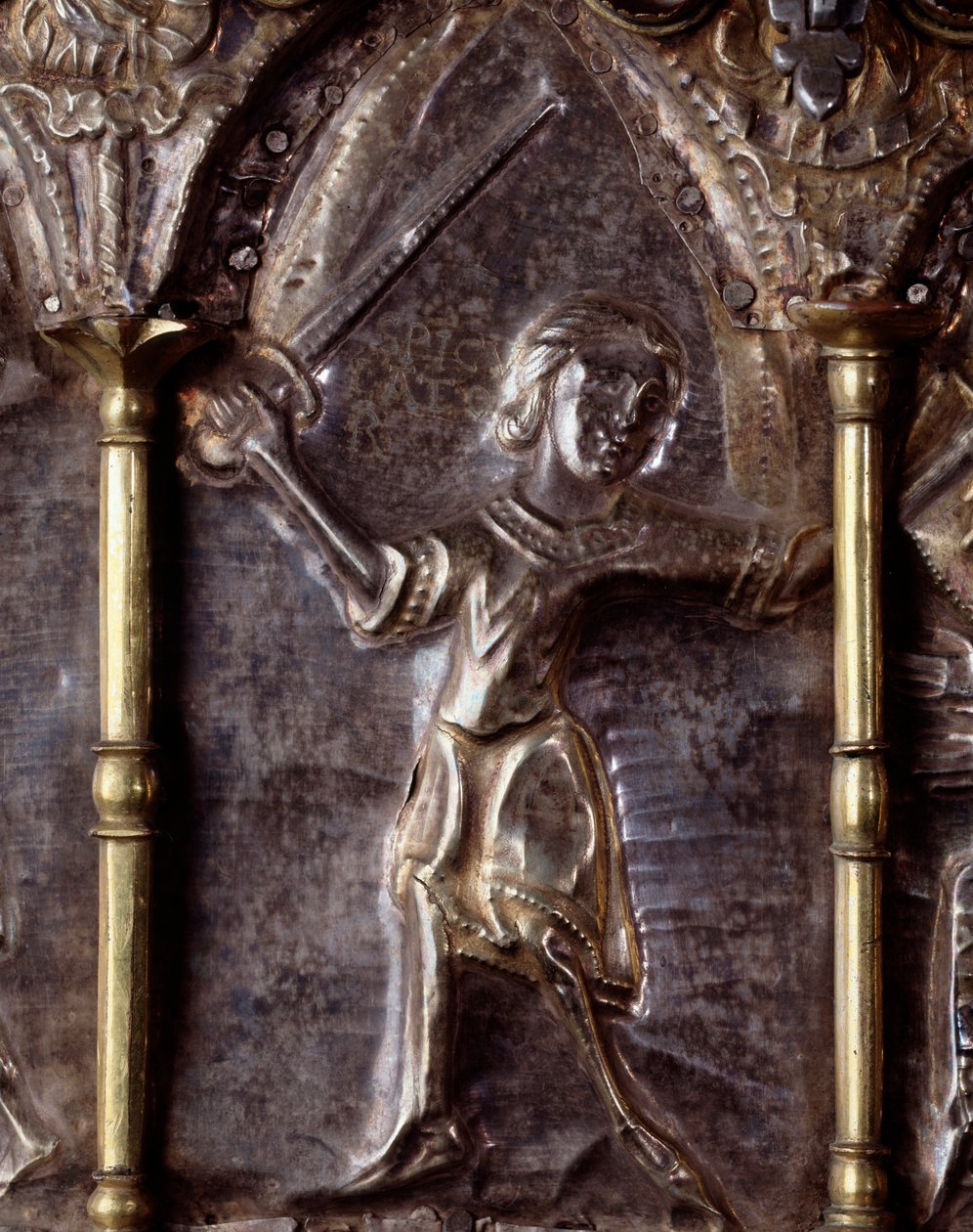 Ark van Barbarossa, met scènes uit het leven van Sint Johannes de Doper (hout, zilverblad en stenen) door Italian School