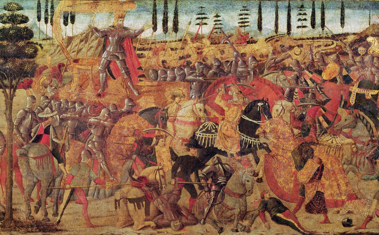 Slag tussen Darius (399-330 v.Chr.) en Alexander de Grote (356-323 v.Chr.) door Italian School