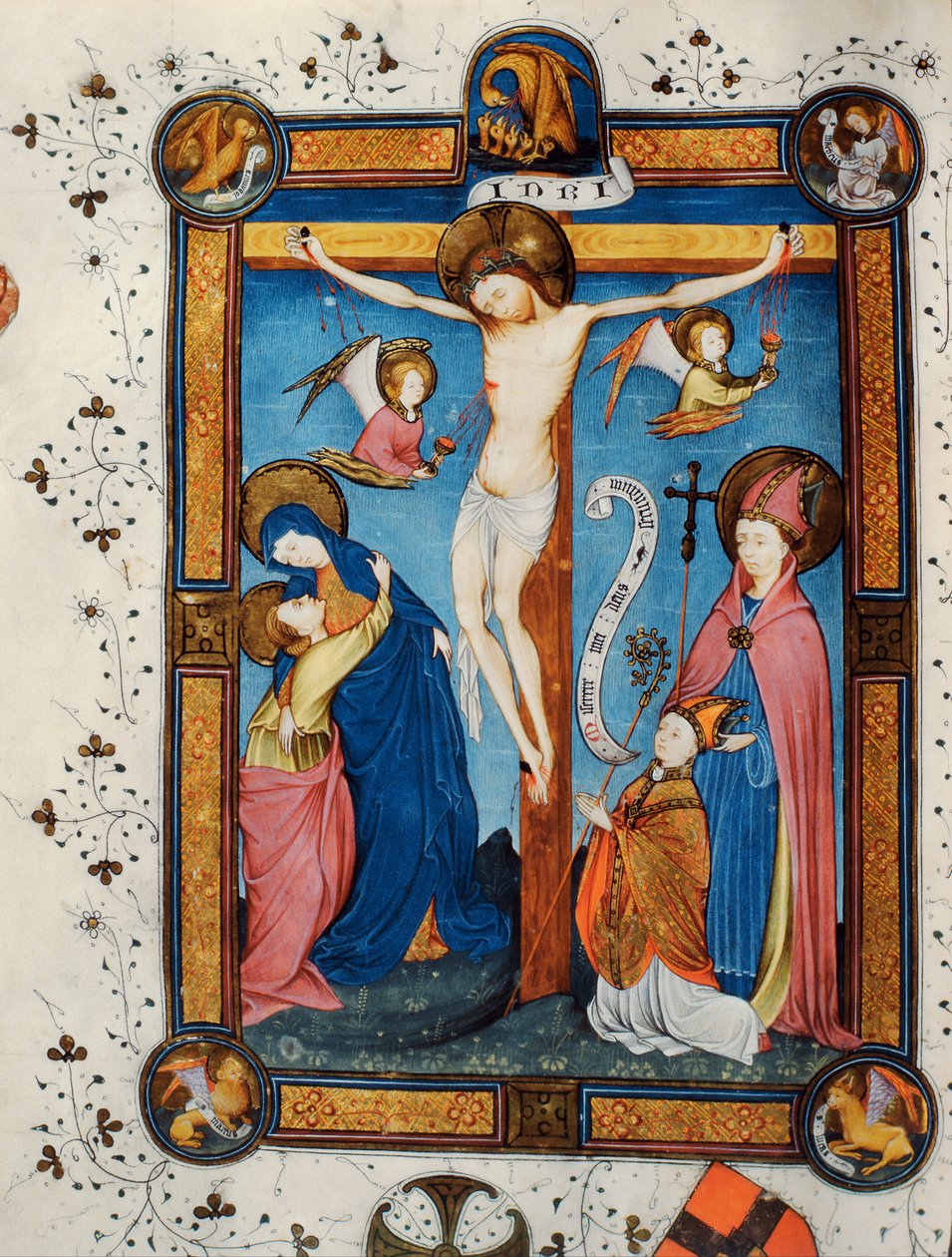 Kruisiging, illustratie uit het Missaal van Meester Pancratino, ca. 1430 (perkament) door Italian School