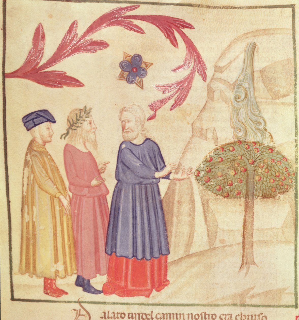 Dante en Vergilius in het aardse paradijs, uit De goddelijke komedie door Dante Alighieri door Italian School