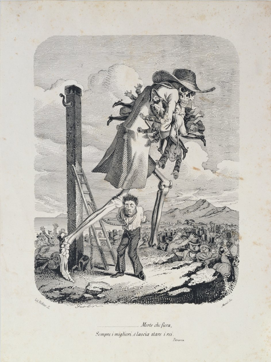 De dood neemt alle goede mensen mee en laat de schurken achter, ca. 1850 door Italian School