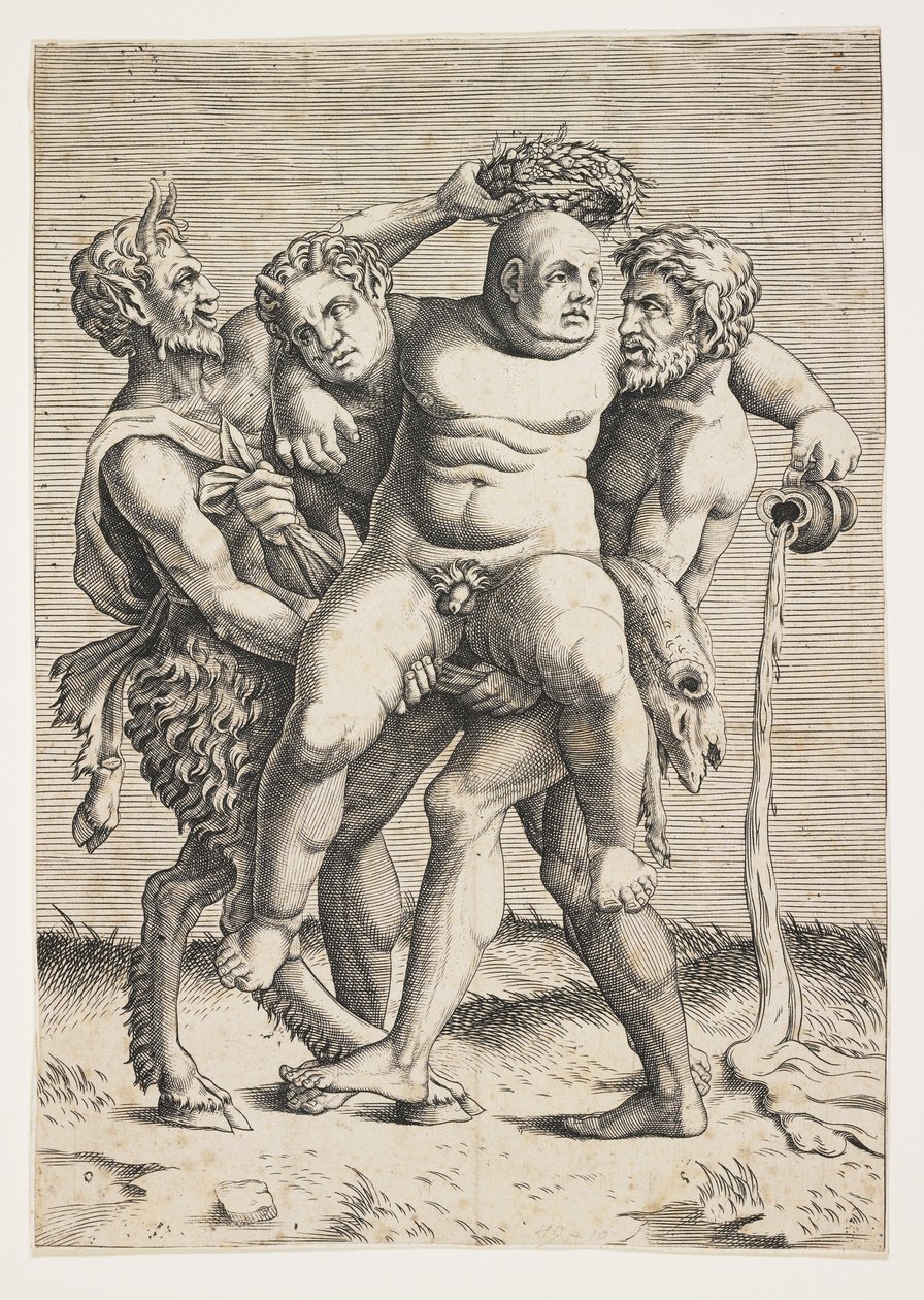 Dronken Silenus door Italian School