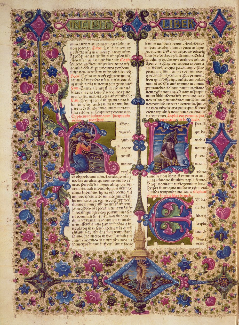Fol.52v Opening van het Boek van de Profeet Baruch, uit de Borso d