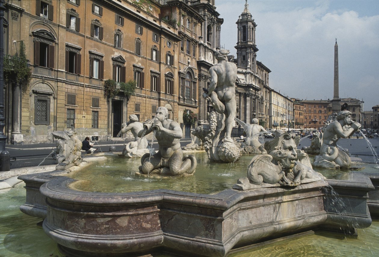 Fontana del Moro, 1653 door Italian School