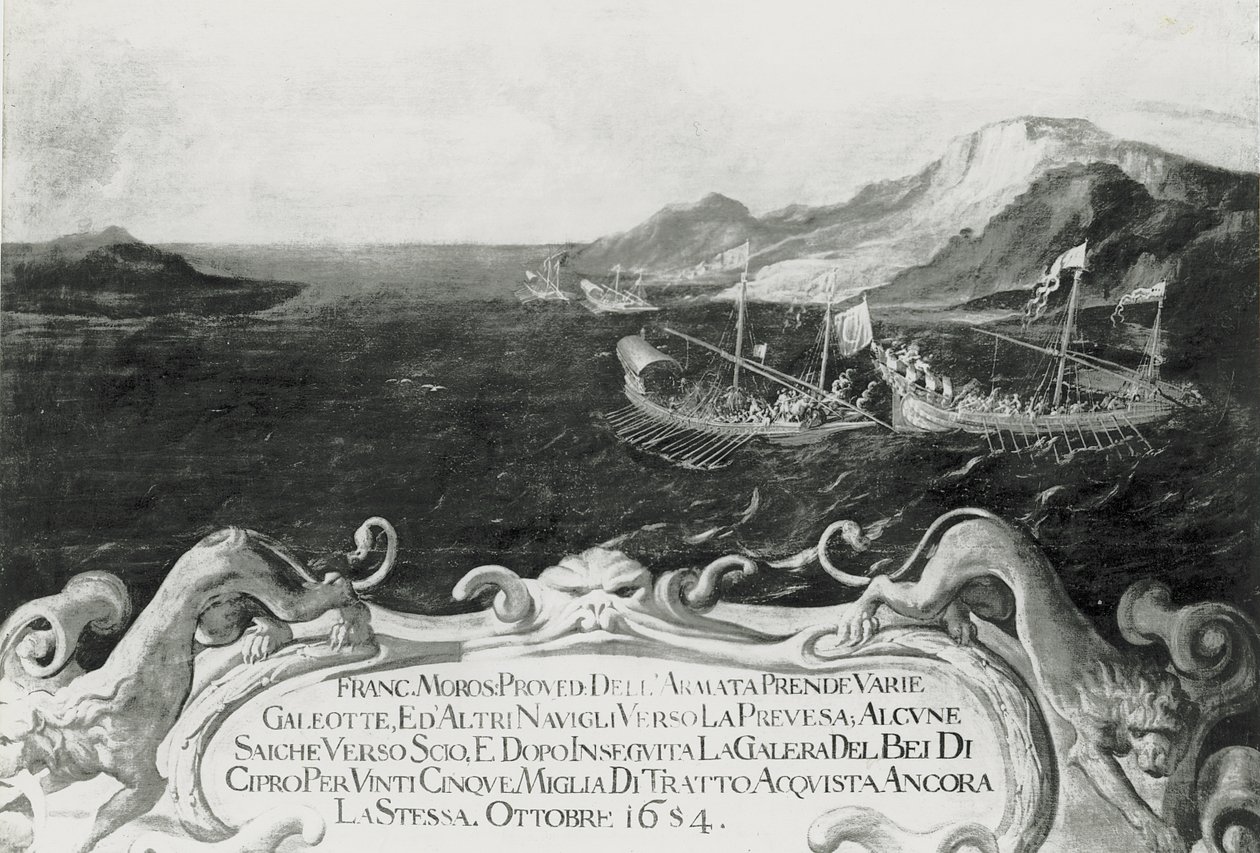 Francesco Morosini (1618-94) in een incident bij Cyprus, 1654 door Italian School